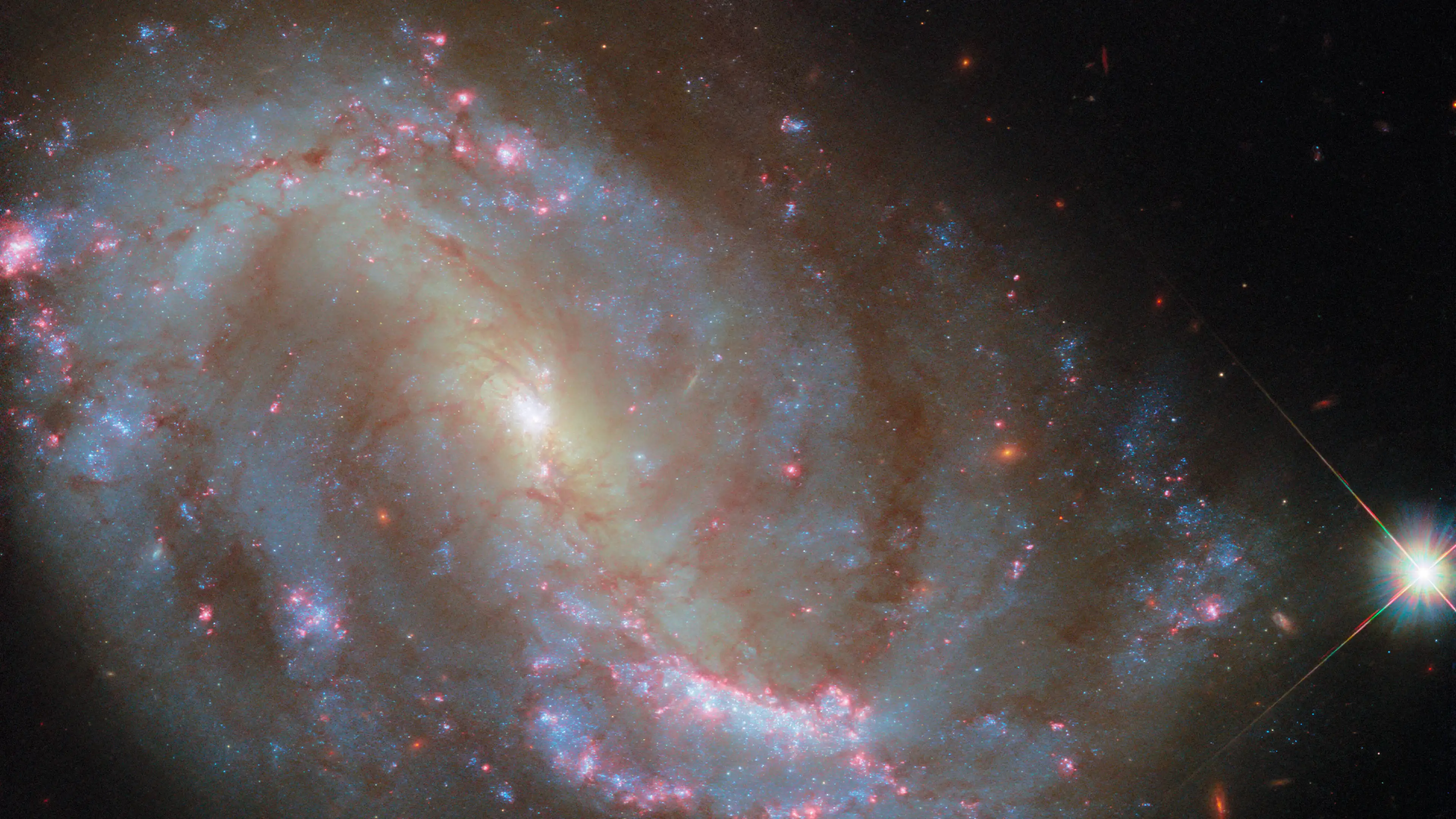 A barred spiral galaxy